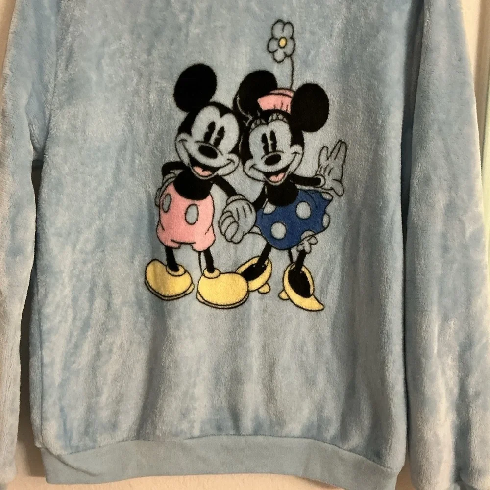 Disney Kids Blue Fleece Sweater with Mickey and Minnie